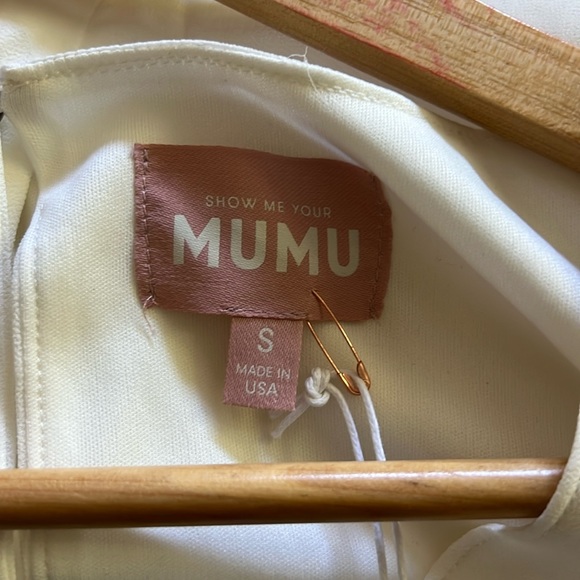 NEW SHOW ME YOUR MUMU Emily Empire Maxi Dress off white sz S - Picture 2 of 6